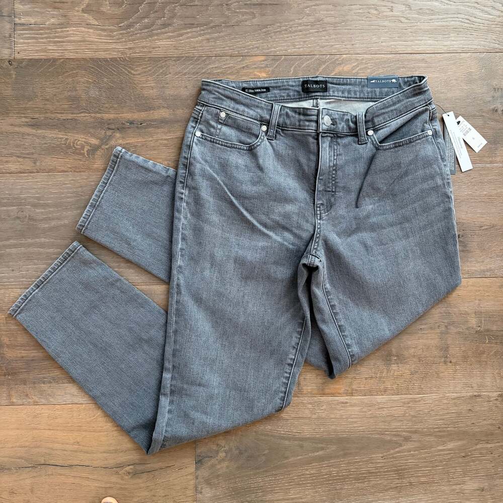 Talbots Slim Ankle Jeans - Stanton Gray Wash - Curvy Fit - Size 6 NWT